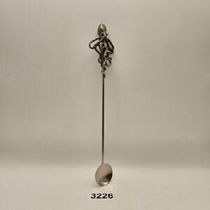PERRY GARGANO OCTOPUS STIRRING SPOON SILVERPLATE BARWARE 12"